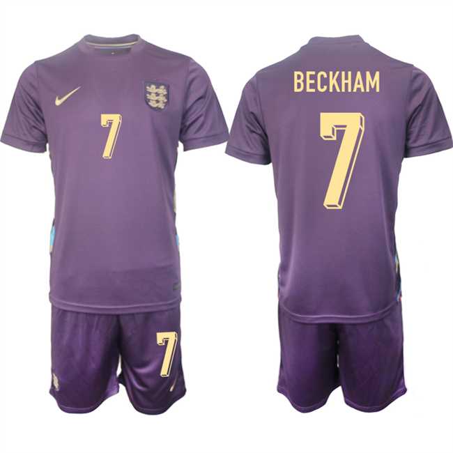 Men's England #7 Beckham 2024-25 Purple Away Soccer Jersey Suit,We sell and wholesale Men's England #7 Beckham 2024-25 Purple Away Soccer Jersey Suit on line form chian!